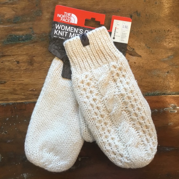 The North Face Cable Knit Mitt - Warm Fleece Lined - Picture 4 of 7